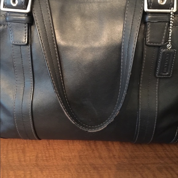 Classic Black Leather Coach Tote!! - Picture 2 of 8